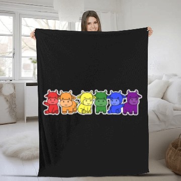 Discover LGBT+ Flag Cow Design for proud LGBT+ People Fleece Blankets