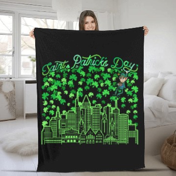 Discover Saint Patrick's Day Frankfurt Germany Fleece Blankets
