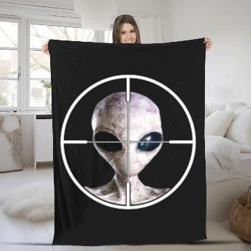 Discover Area 51 Alien Sniper Gamers and Movie Lovers! Fleece Blankets