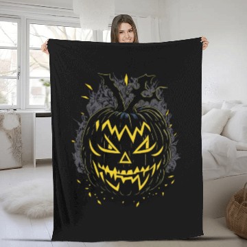 Discover Venom Pumpkin Yellow Eyes Fleece Blankets