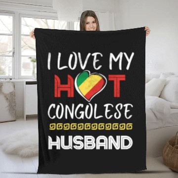 Discover Funny Congolese Husband Proud Wife Fleece Blankets