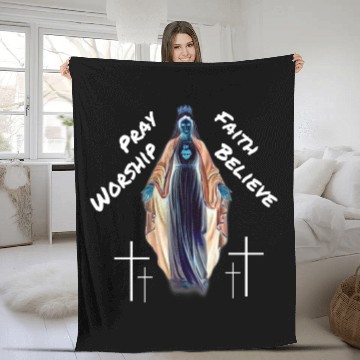 Discover Virgin Mary mother of our lord Fleece Blankets
