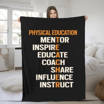 Discover Pe Physical Education Teacher Teach Back To School Fleece Blankets