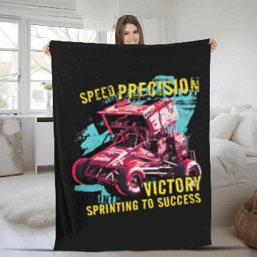 Discover Sprint Car Mom Dirt Track Racing Racing Race Day Fleece Blankets