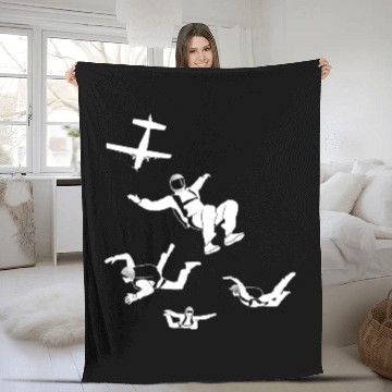 Discover Skydiving, jumping Fleece Blankets
