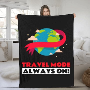 Discover Travel mode Always on Fleece Blankets