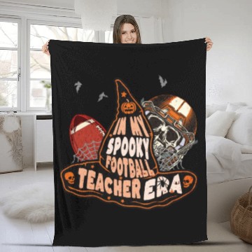 Discover In My Spooky Football Teacher Era Witch Fleece Blankets