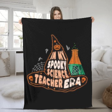 Discover In My Spooky Science Teacher Era Witch Fleece Blankets