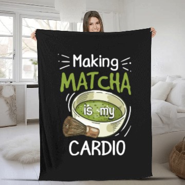 Discover Green Tea Lover Japanese Matcha Latte Drink Matcha Fleece Blankets