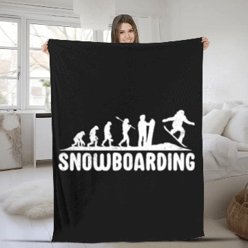 Discover Evolution Snowboarding Snowboarder Fleece Blankets