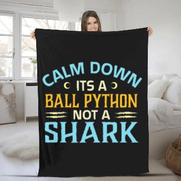 Discover calm down its a ball python not a shark Fleece Blankets