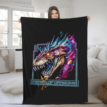 Discover Realm of Dragons: Majestic Dragon Fleece Blankets