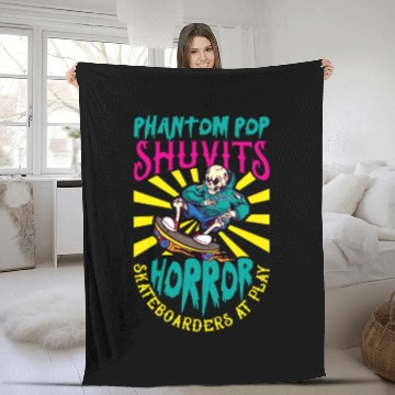 Discover Spooky Horror Skateboarder Halloween Skateboarding Fleece Blankets