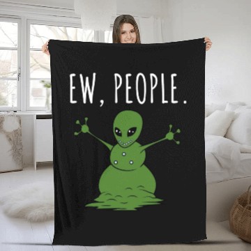 Discover Ew People Alien Snowman Fleece Blankets