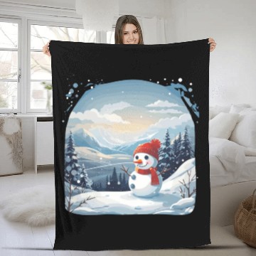 Discover snowman Fleece Blankets