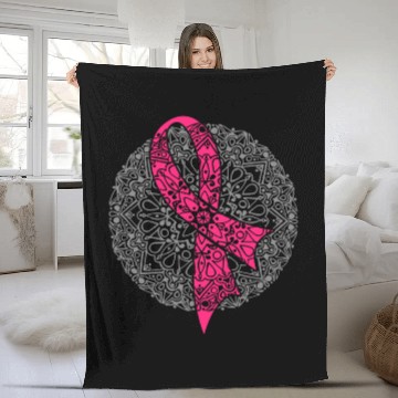 Discover Breast Cancer Mandala Fleece Blankets