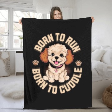 Discover Born to Run Born to Cuddle Fleece Blankets