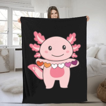 Discover Lesbian Flag Lesbian Pride Lgbtq Axolotl Fleece Blankets
