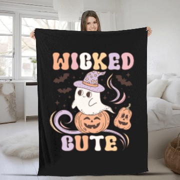 Discover Wicked Cute Halloween: Spooky Charm and Cuteness Fleece Blankets