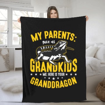 Discover Bearded Dragon My Parents Give Us Grandkids Lizard Fleece Blankets