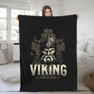 Discover viking warrior Fleece Blankets