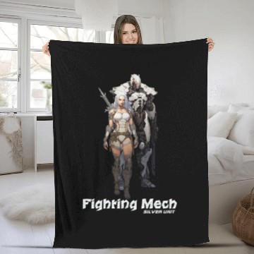 Discover Fighting Mech (Silver Unit) Fleece Blankets