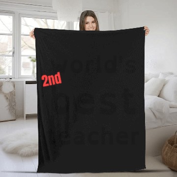 Discover funny gift for teacher, world's 2nd best teacher Fleece Blankets