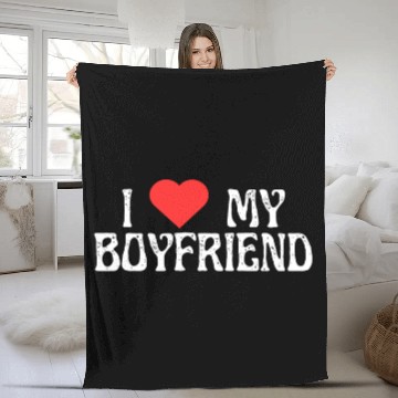 Discover I Love my Boyfriend! Fleece Blankets