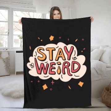 Discover Stay Weird Fleece Blankets