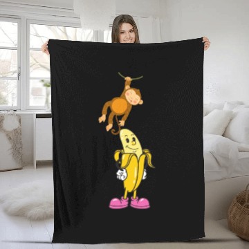 Discover Banana and Monkey Fleece Blankets
