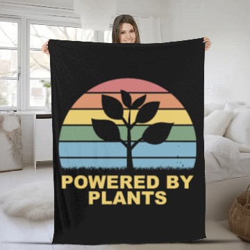 Discover Retro Vintage powered by plants Fleece Blankets