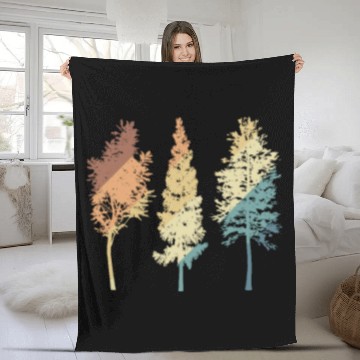 Discover Tree Friends in Nature Leaves Environment Fleece Blankets