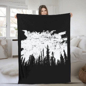 Discover Forest at Night Nature Leaves Environment Fleece Blankets