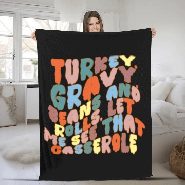 Discover TURKEY GRAVY BEANS AND ROLLS LET Fleece Blankets