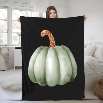 Discover Green Pumpkin Watercolor Fleece Blankets