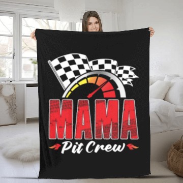 Discover Mama Pit Crew Fleece Blankets