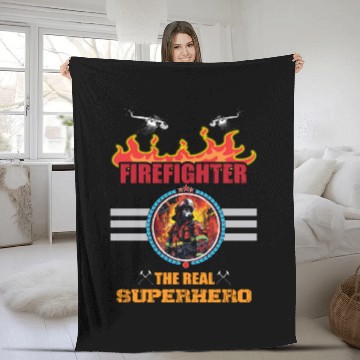 Discover Fire Fighter Fleece Blankets-Superhero Fleece Blankets