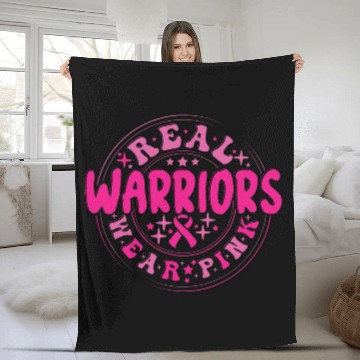 Discover Real Warriors Wear Pink Fleece Blankets