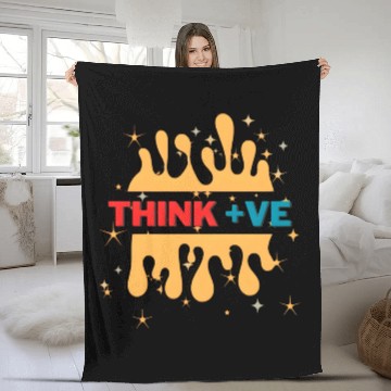 Discover think positive amazing design Fleece Blankets