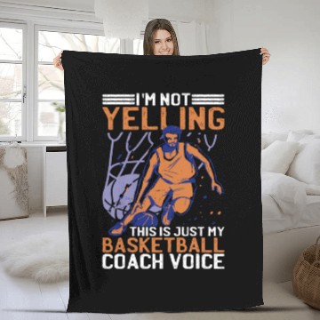 Discover This Is Just My Basketball Coach Voice 2 Fleece Blankets