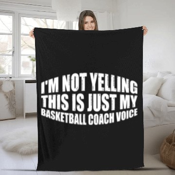 Discover This Is Just My Basketball Coach Voice 4 Fleece Blankets