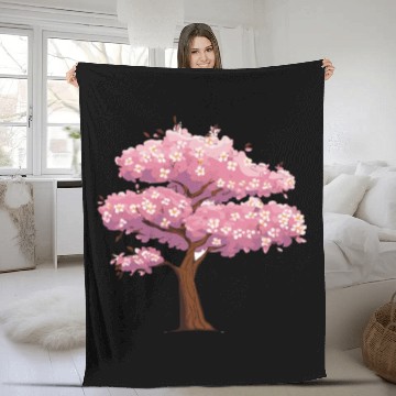 Discover Sakura Serenity: Blossom-Infused Fleece Blankets