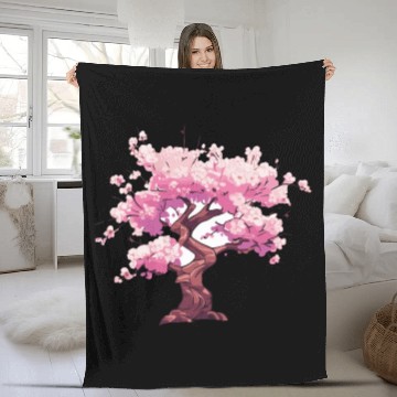 Discover Enchanted Sakura: Blossom Bliss Fleece Blankets