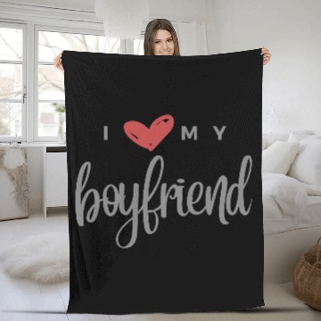 Discover I Love My Boyfriend Fleece Blankets