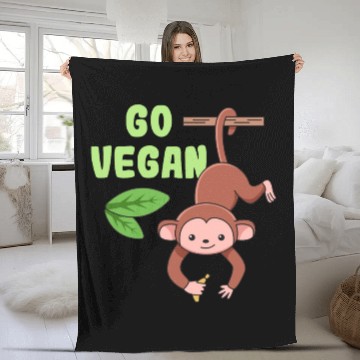 Discover Monkey Design for proud Vegans Fleece Blankets