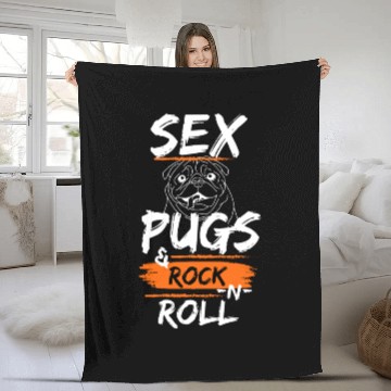 Discover Mops and Roll - The Rockin' Pug Fleece Blankets