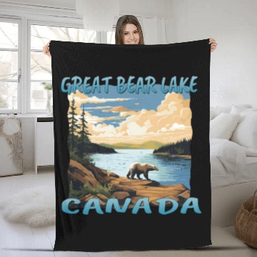 Discover A colorful poster featuring a breathtaking view of Fleece Blankets