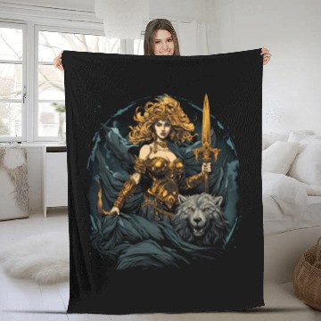 Discover Aphrodite's Athletic Elegance Fleece Blankets