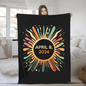 Discover Total Eclipse April 8 2024 Totality Fleece Blankets