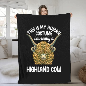 Discover Funny Highland Cow Saying Fleece Blankets